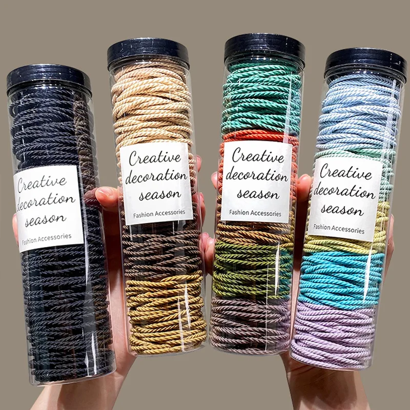 100 sztuk/partia opaski do włosów Scrunchie jednokolorowa elastyczna gumka opaska do włosów opaska do włosów akcesoria do włosów do opasek do włosów w kucyk