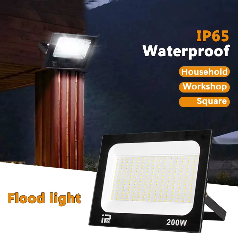 Proiettore per esterni LED IP66 Faretto per percorso impermeabile 10W 20W 30W 50W 100W 200W Lampada da giardino per portico esterno