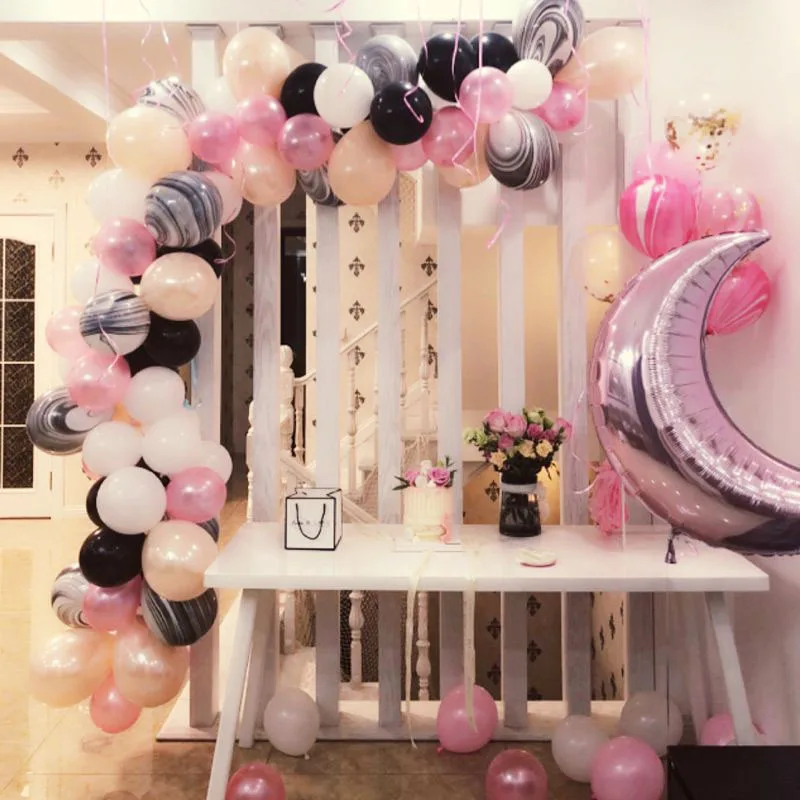 Cadena de globos de 5M para arco de boda, fondo de fiesta de cumpleaños, suministros de decoración para festivales, accesorios para globos con punta de pegamento