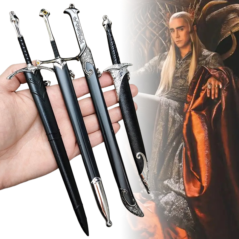22cm baggins katana anel aragorn espada metal ninja faca medieval glamdring narthil espada real japonês katana samurai sabre