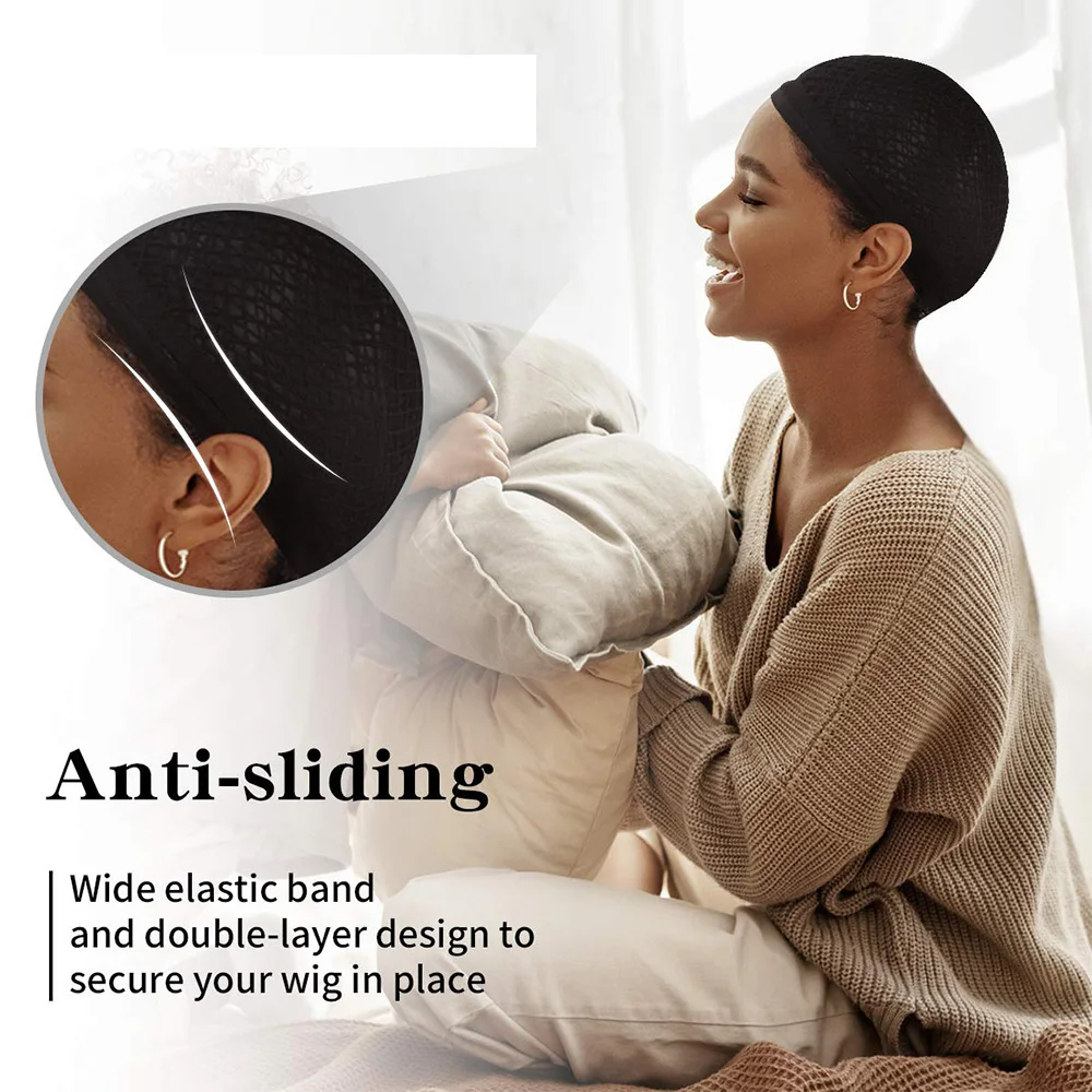 Black Closed-End Wig Base Cap - Multi-Purpose, Festival Costume Woven Liner Universal Wig Base Caps