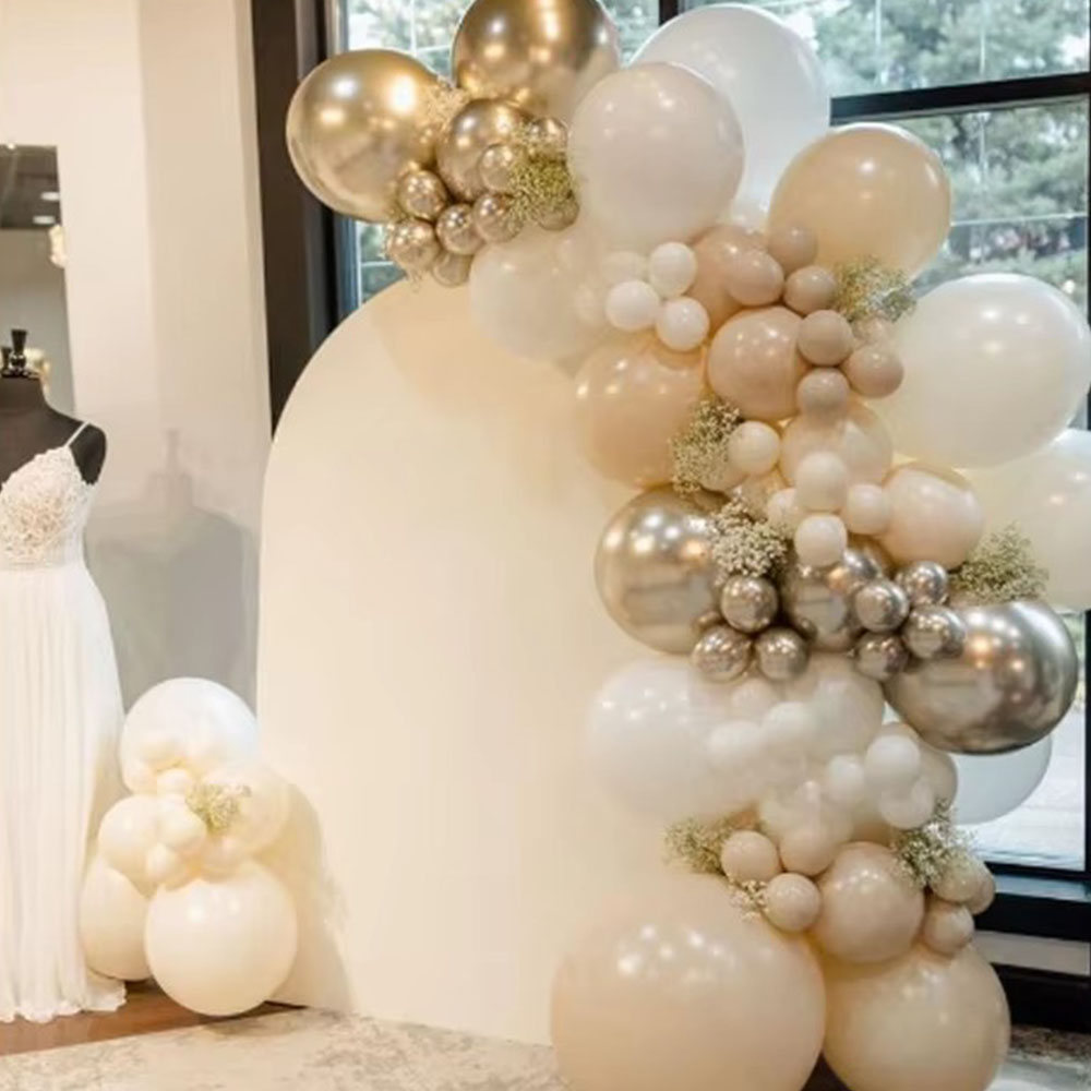 20Pcs Nude Metallic Champagne Cream White Transparent Balloon Wedding Anniversary Engagement Decorations