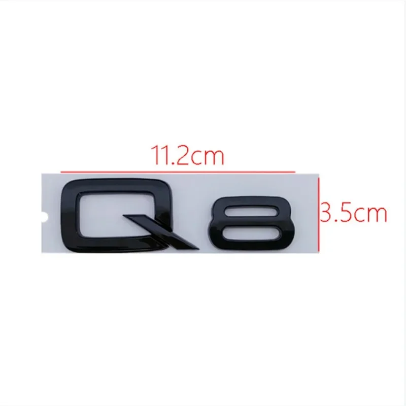 3D ABS Adhesive Chrome Black Car Trunk Number Letters Sticker For Audi Q2 Q3 Q5 Q7 Q8 Logo Emblem Nameplate Badge Accessories