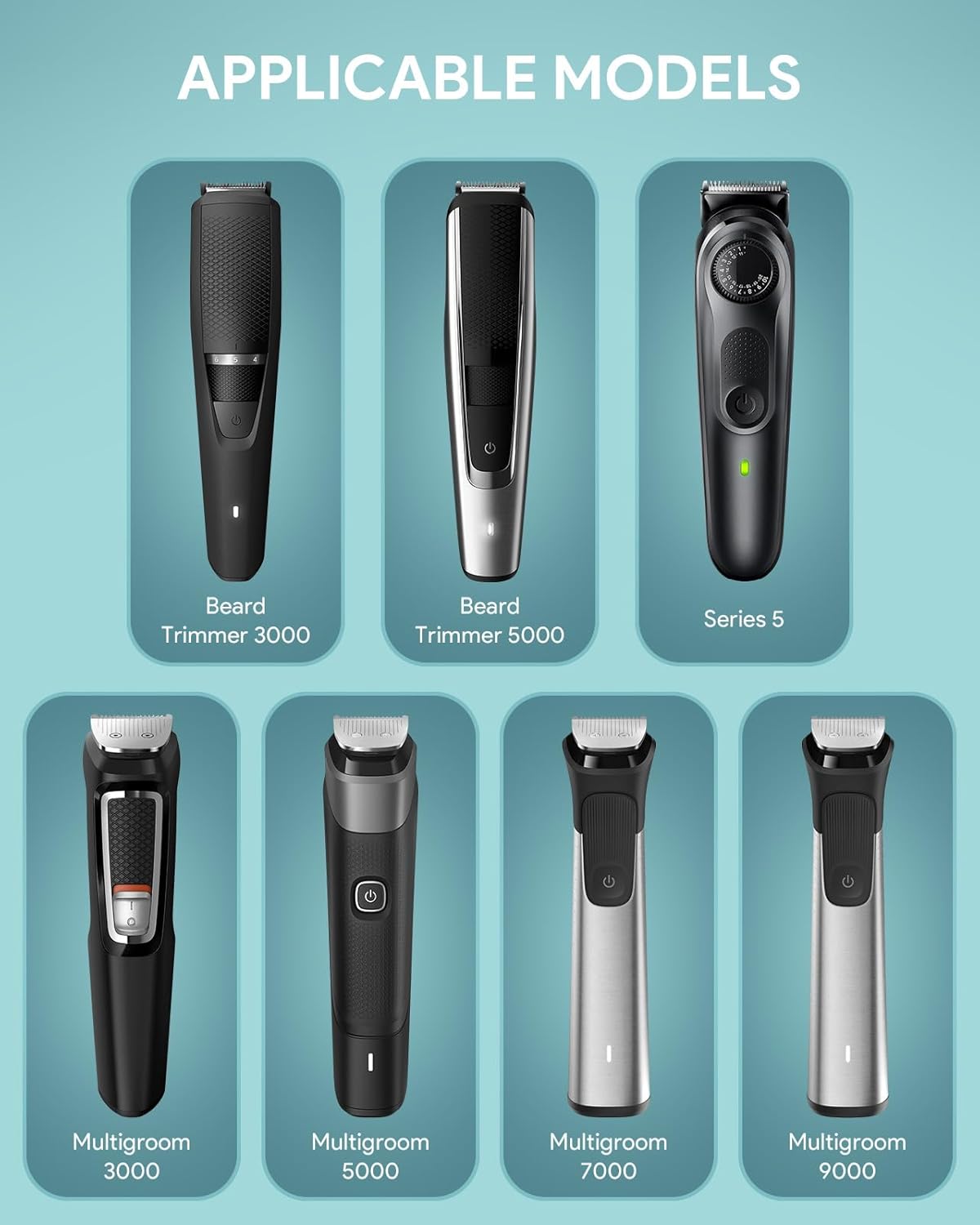 All-in-One Travel Case compatible for Braun Series 5 & Philips Multigroom 3000-9000, Organized Compartments, Durable Storage Bag