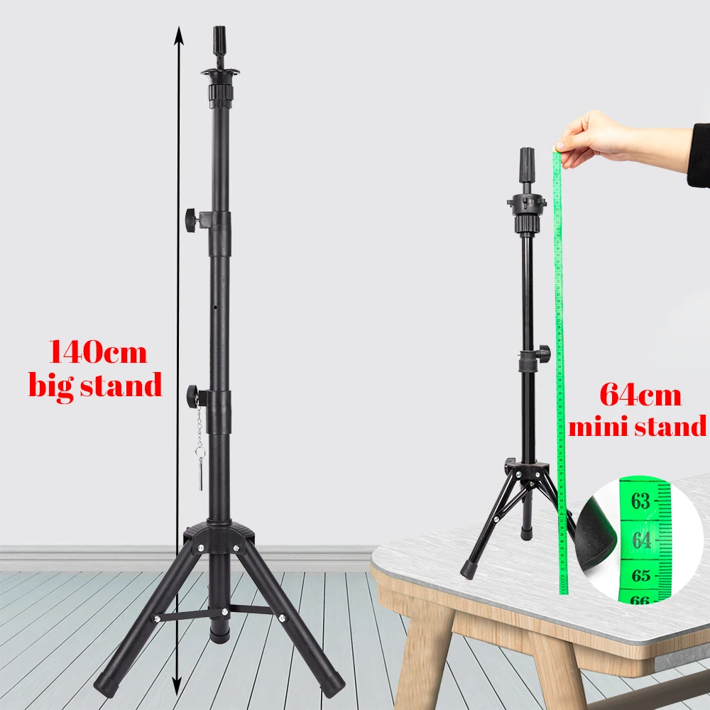 Alileader nuevo soporte para pelucas de 140Cm/64Cm, trípode para peluca con maniquí, cabeza de bloque de lienzo, trípode ajustable, kit para hacer peluca, regalo TPins