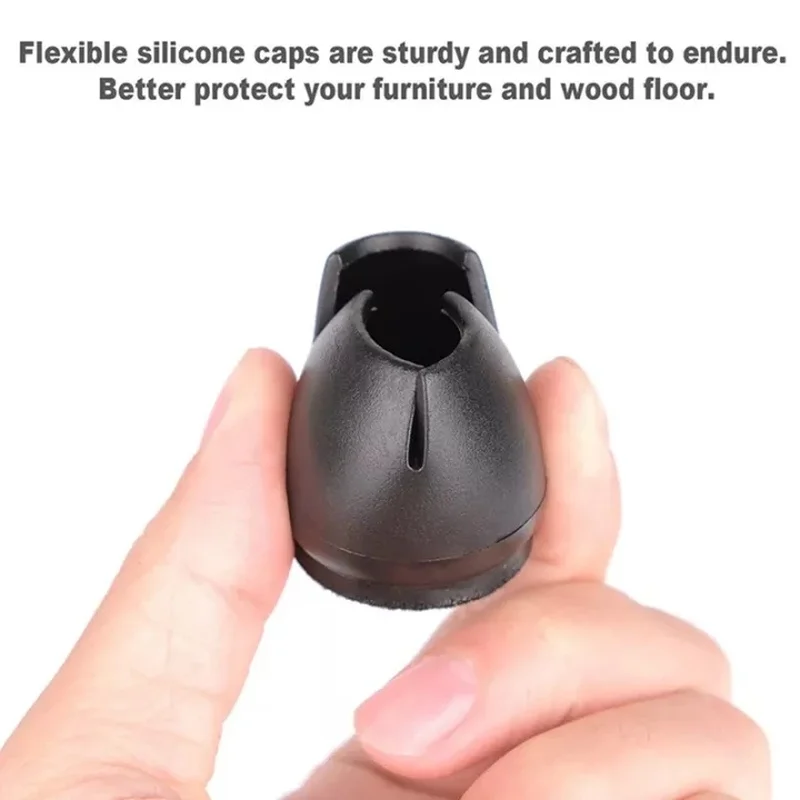 24Pcs 실리콘 테이블 의자 다리 매트 펠트 미끄럼 방지 바닥 책상 고무 피트 패드 보호 하단 커버 캡 Woodfloor Protector