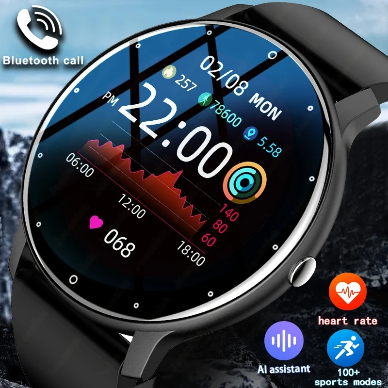 Nowy Smartwatch Męski Sportowy Fitness Monitor Tętna Pełny Ekran Dotykowy Połączenia Bluetooth 2025 Nowy Ultralekki Smartwatch