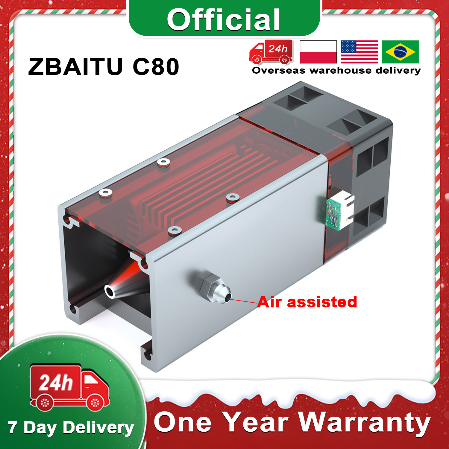 Лазерная головка ZBAITU 20 Вт, лазерная головка 10 Вт, воздушный ролик для лазерного гравера M81, доставка из Бразилии