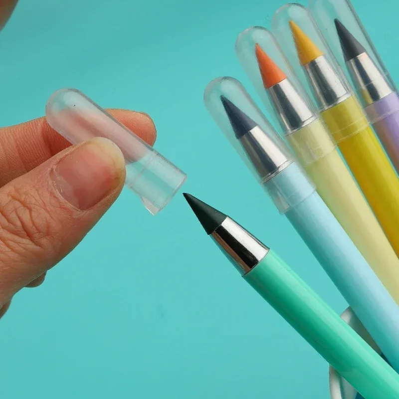 12 pçs conjunto infinito lápis multicolorido eternidade lápis sem tinta com borracha caneta escola papelaria desenho canetas materiais de arte
