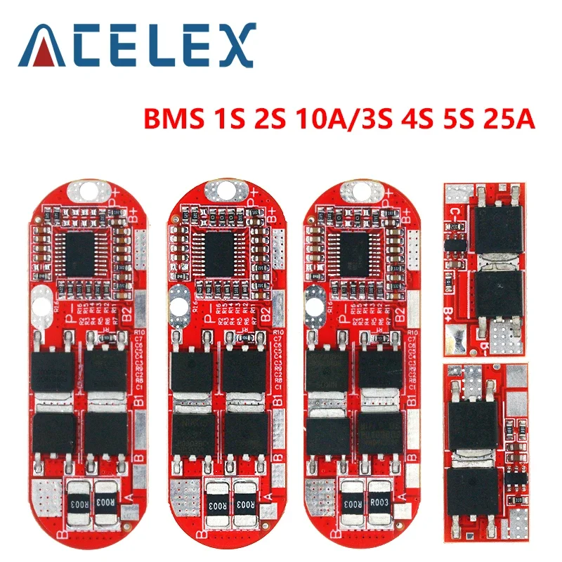 5S 25A BMS 18650 Li-Ion Lipo Pin Lithium Mạch Bảo Vệ Mô-đun Pcb Pcm Lipo Sạc 1S 2S 10a 3S 4S