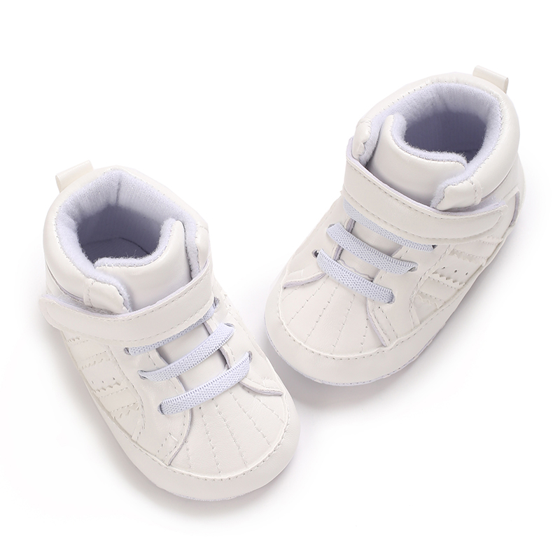 Zapatos de bebé recién nacido de 0 a 18M, zapatos deportivos informales a rayas de PU a la moda, zapatos cómodos para caminar de suela suave
