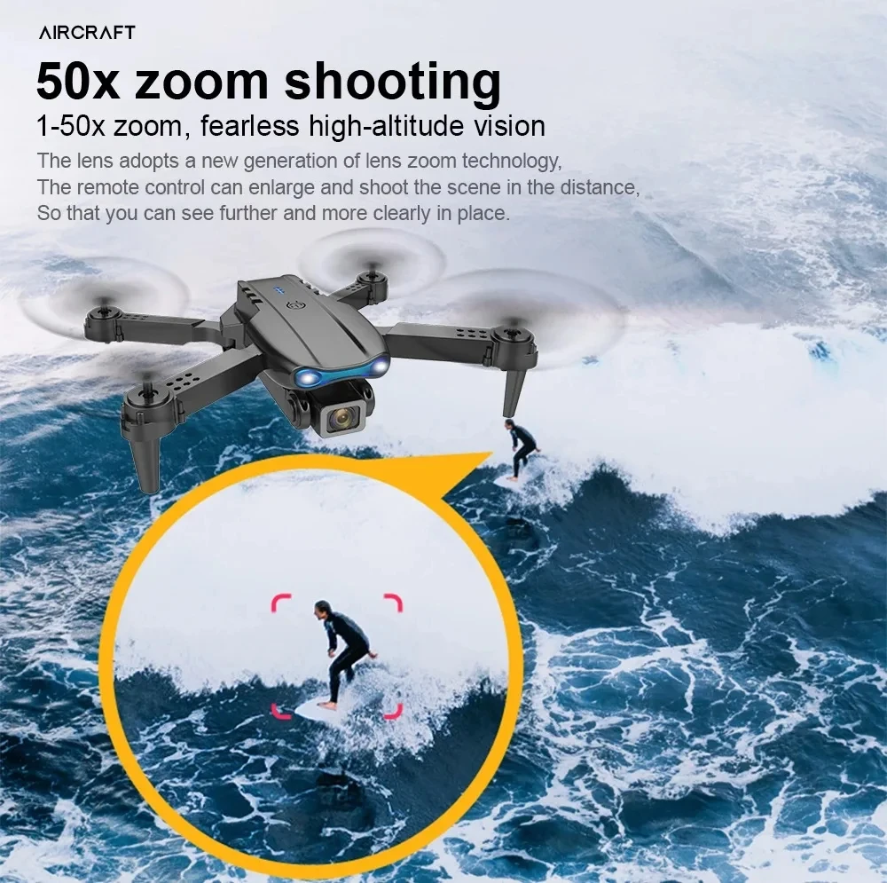 Profesjonalny dron HD E99Pro 4k Dual WIFI fpv Quadcopter z funkcją unikania przeszkód do fotografii lotniczej Kamera drona