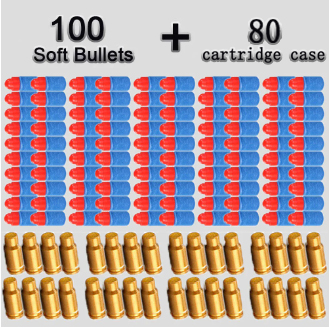 32 Shells And 100 Soft EVA Bullets For Toy gun Glock Colt 1911 Shooting Game For Kids Boys