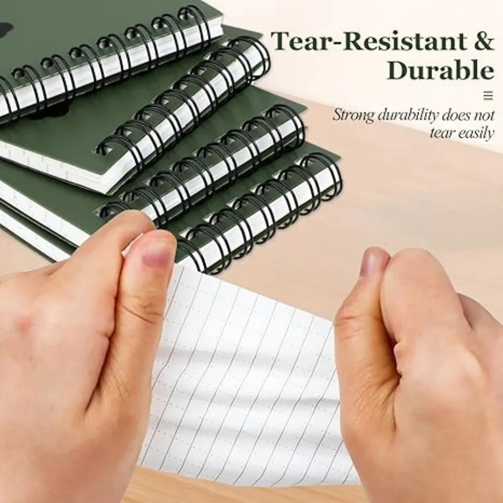 Bloco de notas tático para todos os climas, caderno de bolso à prova d'água com páginas forradas, mini bloco de notas em espiral