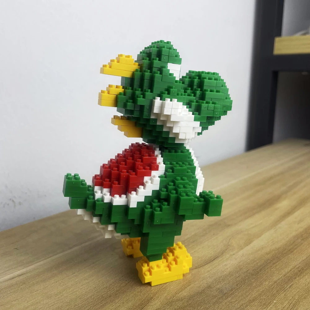 Knew Built Micro Mini Building Blocks ของเล่นสร้างป่าไดโนเสาร์สีเขียวของคุณเพื่อนเล่นเด็กที่สมบูรณ์แบบและเครื่องประดับตกแต่ง