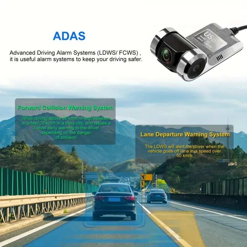 Coche Android Navigator USB HD grabadora de conducción media viene con ADAS función de asistencia de conducción Coche