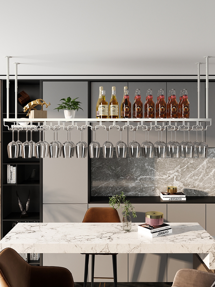 Estante de copa de vino para el hogar, luz de lujo de alta gama, colgante al revés, barra de copa creativa