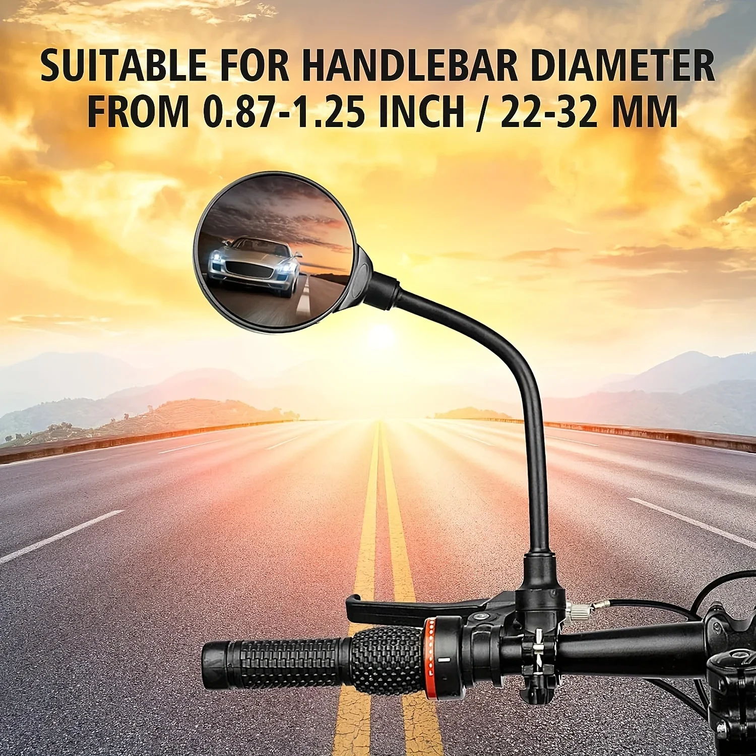 Espejos retrovisores para manillar de bicicleta, giratorios 360 para bicicleta de montaña y carretera, manguera flexible, espejo retrovisor ajustable