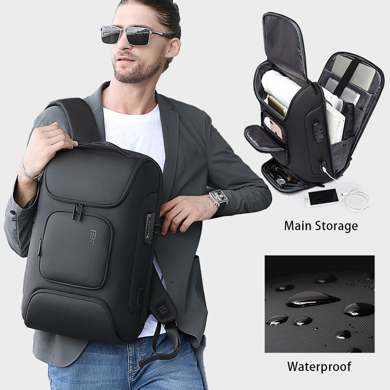 Bange Mochilas para laptop de 15,6 polegadas de grande capacidade multifuncional com mochila de negócios para trabalho diário à prova d'água para homens