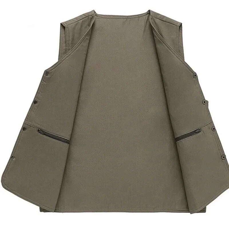 Clearance_New 2024 Herren Frühling Sommer Herbst Dünne Schultern Weste mit mehreren Taschen Lässige Mode Outdoor Angelweste J