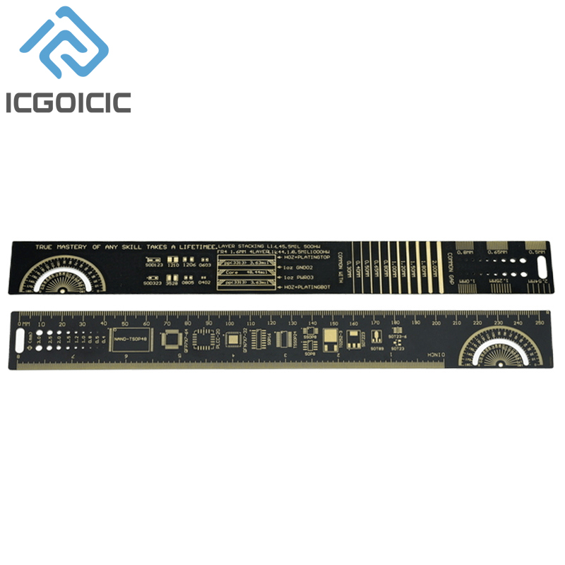 Régua pcb multifuncional, 5 tipos, 9cm, 15cm, 20cm, 25cm, 30cm, ferramenta de medição, resistor, capacitor, chip ic, diodo smd, transistor