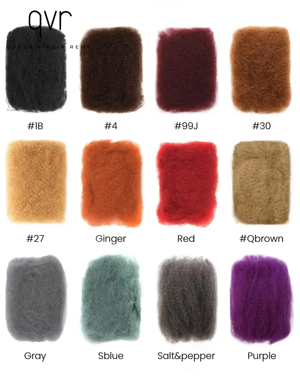 Qvr afro kinky cabelo humano em massa 1 peça para trança dreadlock 50g extensões de cabelo cor natural qvr cabelo humano brasileiro