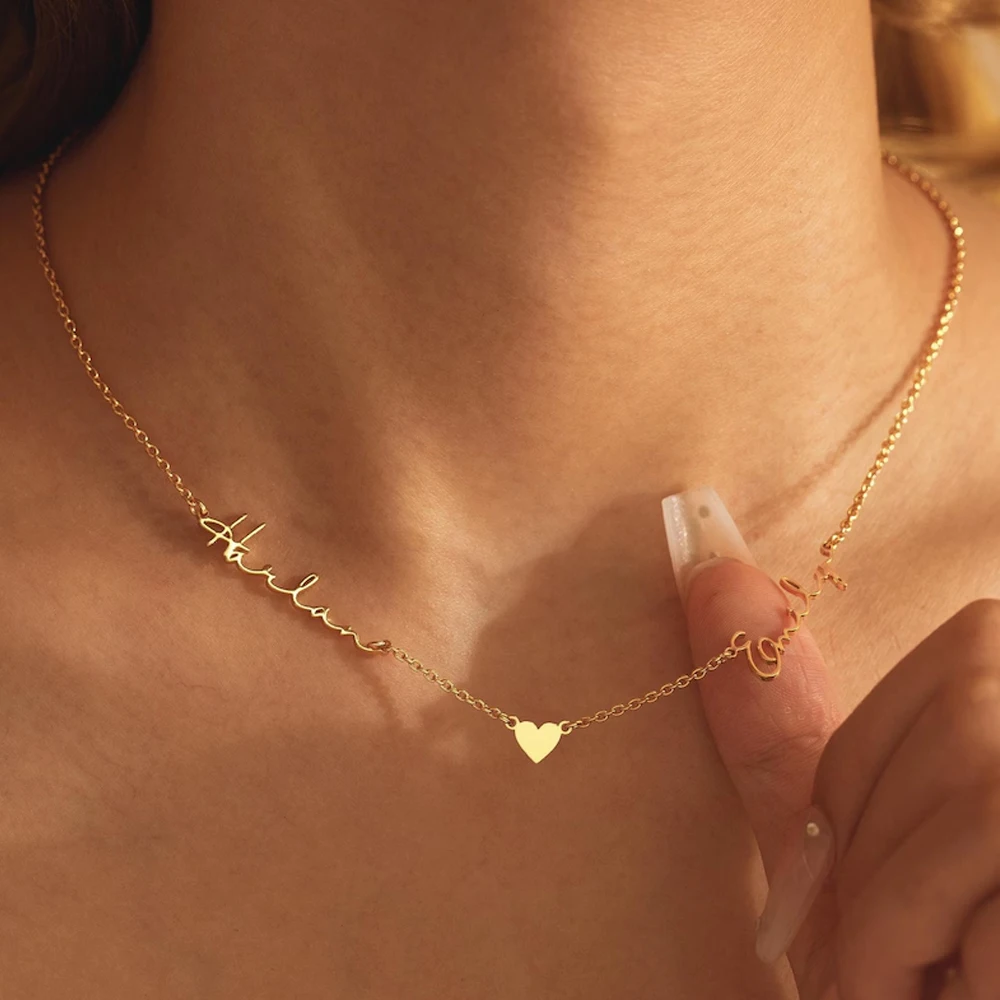 Lemegeton Aangepaste Naam Ketting Aangepaste Meerdere Naam Hanger Roestvrij Stalen Sieraden Voor Vrouwen Meisje Gepersonaliseerde Familie Geschenken