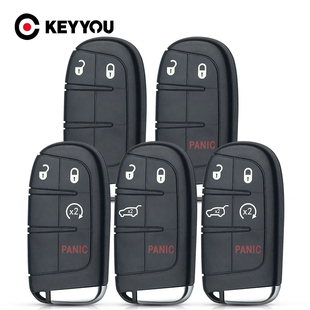 KEYYOU dla Jeep Renegade Compass Cherokee Dodge Ram 1500 Journey Charger Chrysler 1500 2/3/4/5 przycisków inteligentna obudowa pilota