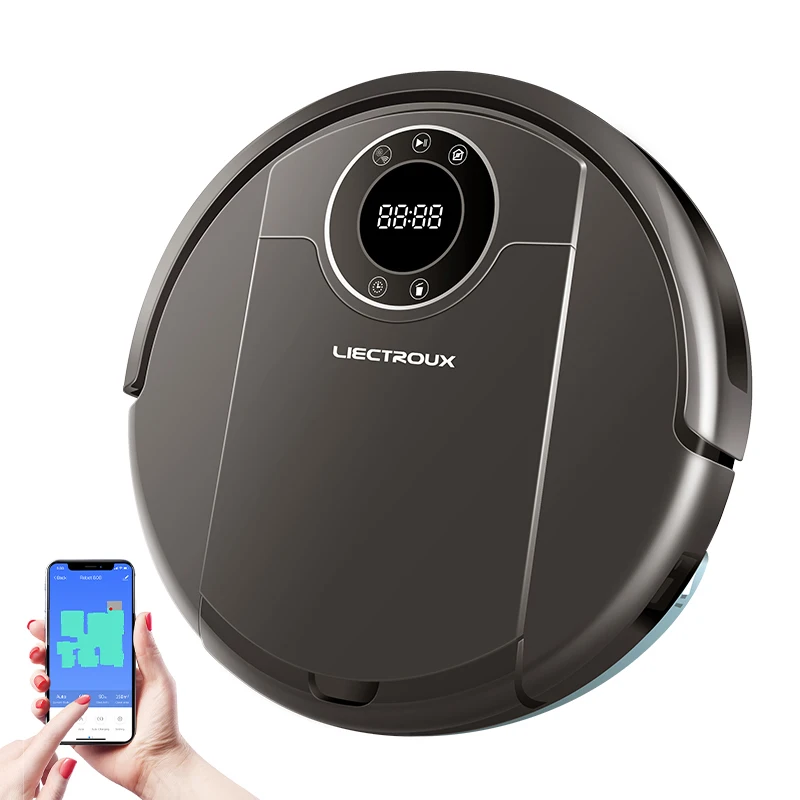 Robot aspirador LIECTROUX ZK808, mapeo inteligente, con memoria, aplicación WiFi y control por voz, fuerte succión de 4000 Pa, seco y húmedo