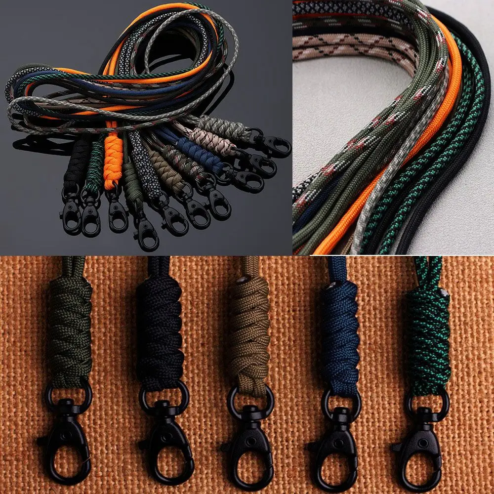 Brelok do kluczy Paracord Smycz Obrotowa klamra Wytrzymała linka spadochronowa Plecak ratunkowy Trójkątny brelok do kluczy Szyja