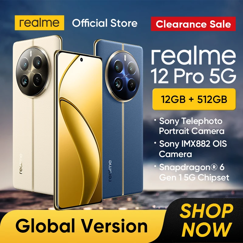 [World Premiere] realme 12 Pro 5G Smartphone 32MP Telephoto Portrait Camera Sony IMX882 OIS Camera Snapdragon® 6 Gen 1 Processor