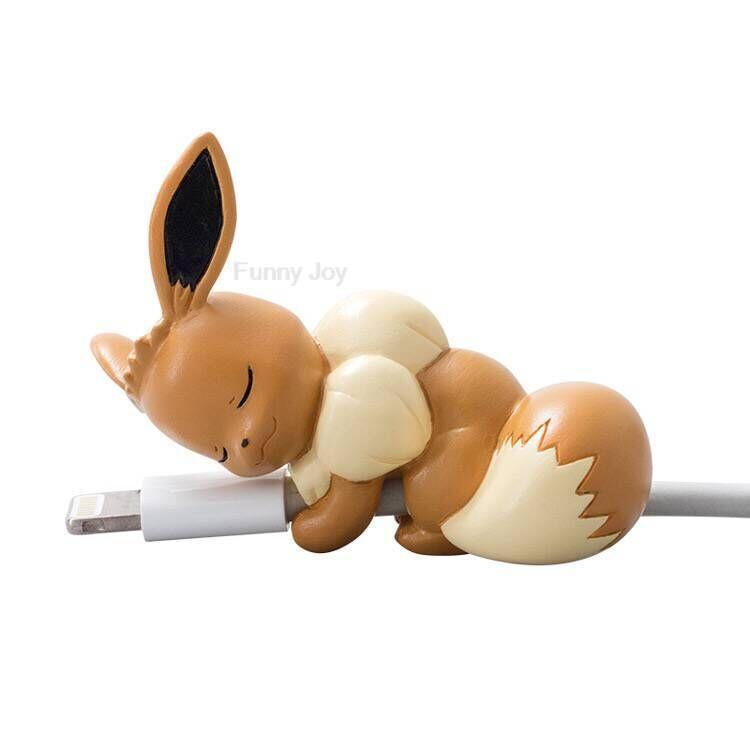 인기 애니메이션 포켓몬 피규어 USB 보호 케이스, 케이블 물린 피카츄 컵, 애완 동물 이브이 인형, 코스프레 소품 액세서리, 장난감 선물