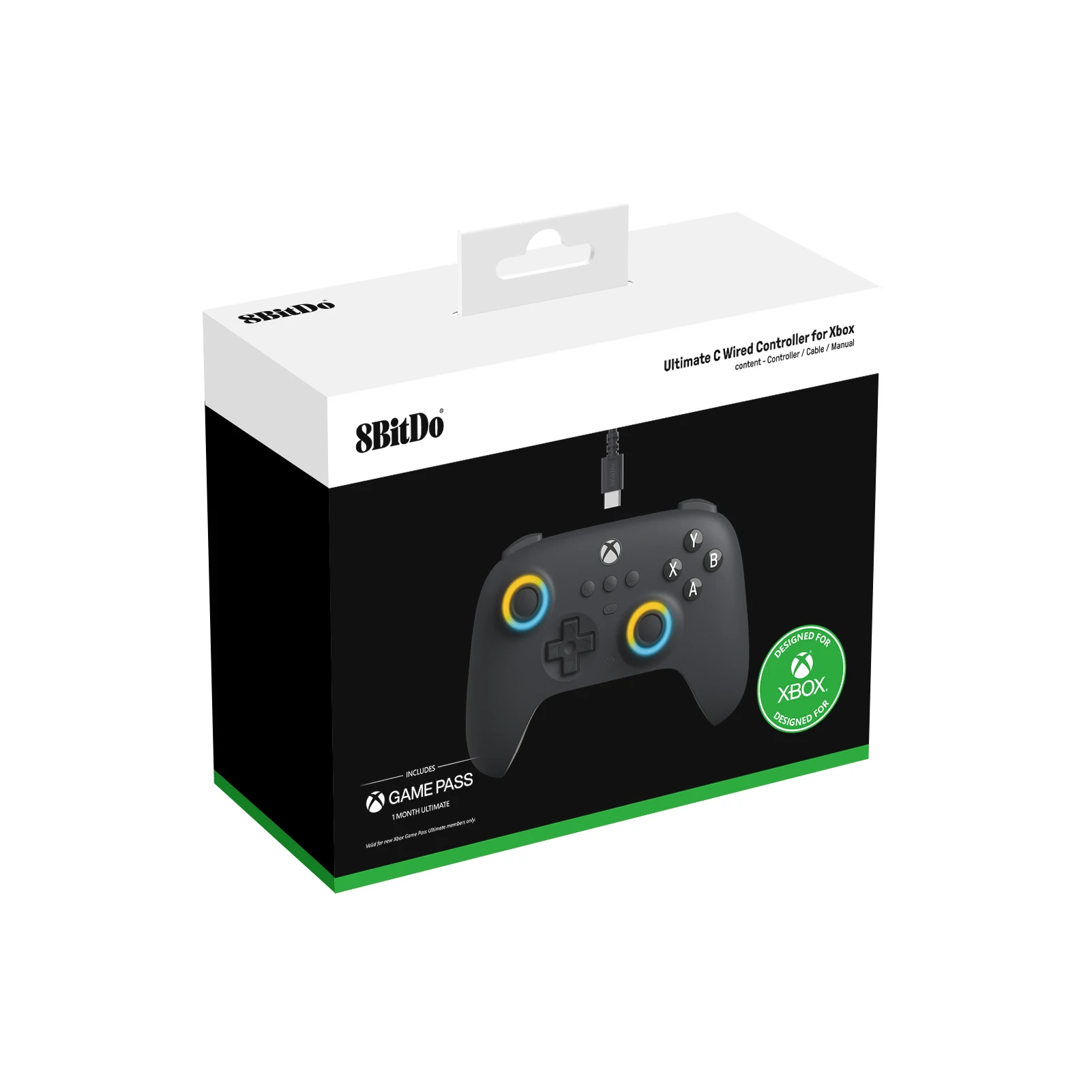 8BitDo Ultimate C Wired Controller USB Gamepad with Hall Effect Joysticks for PC Windows and Xbox Series X、Series S, Xbox One,.