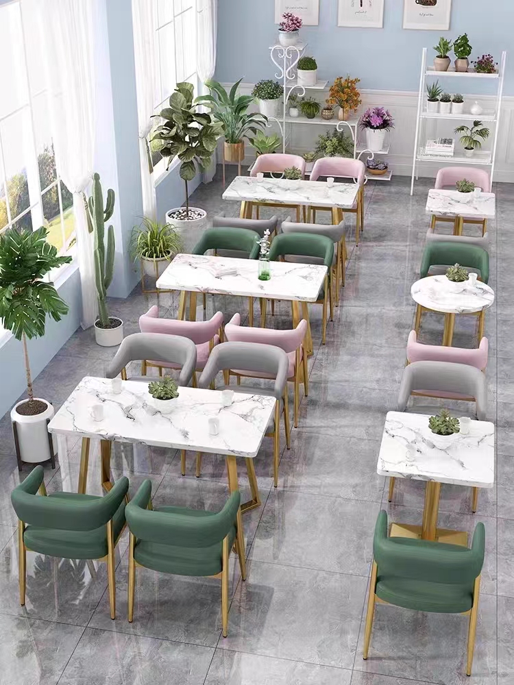 Light Luxury Modern Restaurant Furniture Set Cafe Bench Seating Fast Food Restaurant Tables And Chairs Set