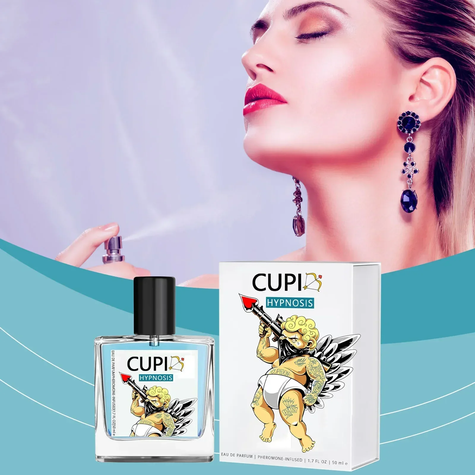 50ML Cupid Hypnosis Perfume Infused Cologne Real Pheromone Perfume Last For 8 Hours Fragrance For Men For Women Travel-Friendly