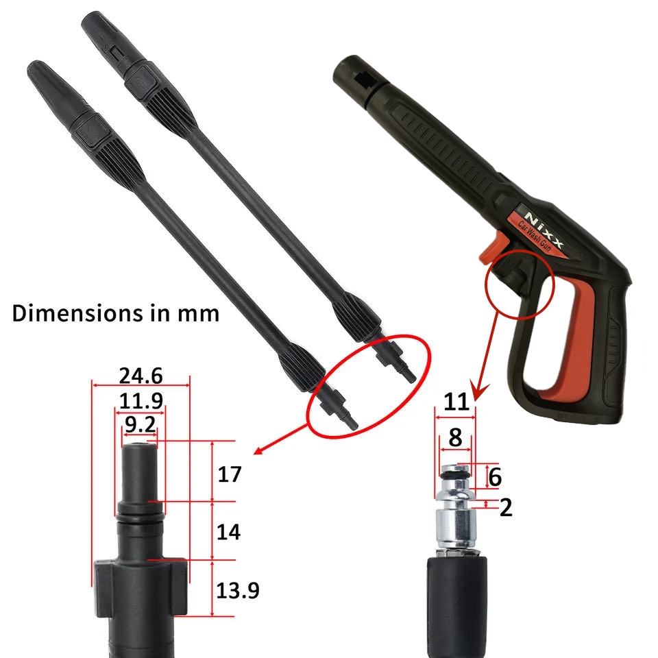 Ugello lancia per pistola a spruzzo per idropulitrice per idropulitrice AR Blue Clean Black Decker Bosch Michelin Makita Stanley