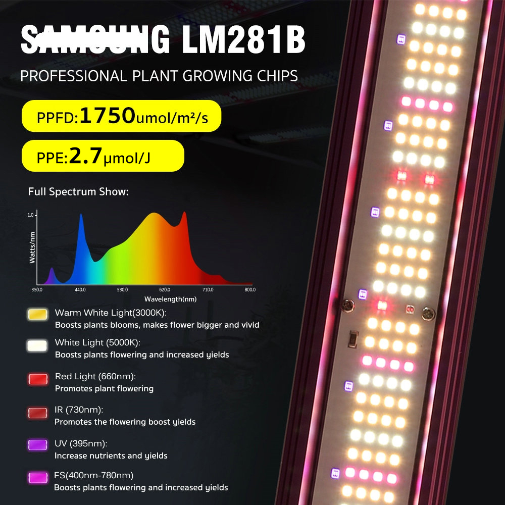 Lm281b LED Grow Light Board Quanten balken Kit 240w 650w 1000w Dimmer Pflanzen Lampe mit 3000k 5000k Weißlicht fs uv ir Innen gebrauch