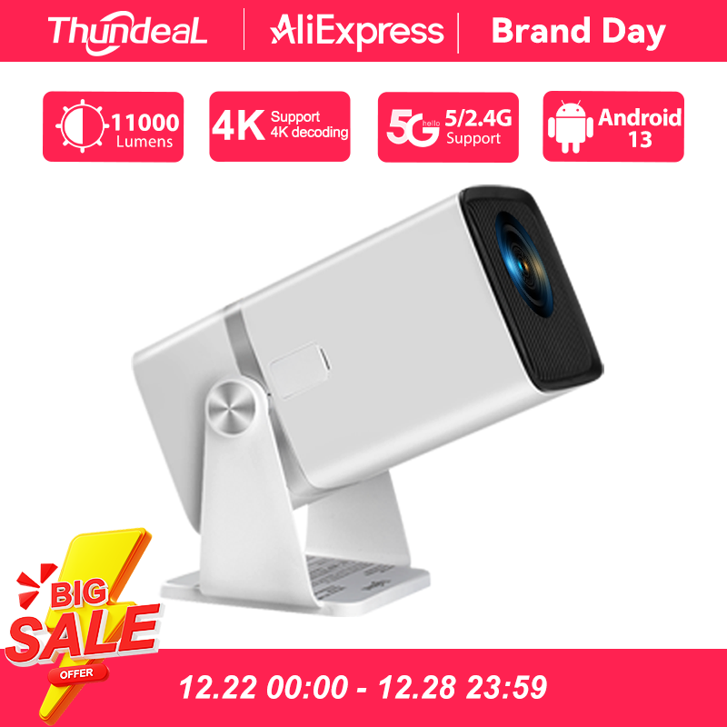 ThundeaL 4K Proyector Full HD FHD TD80W Android WiFi 3D Cine en casa TD80 Proyector de haz portátil Reunión Video Película PK HY320