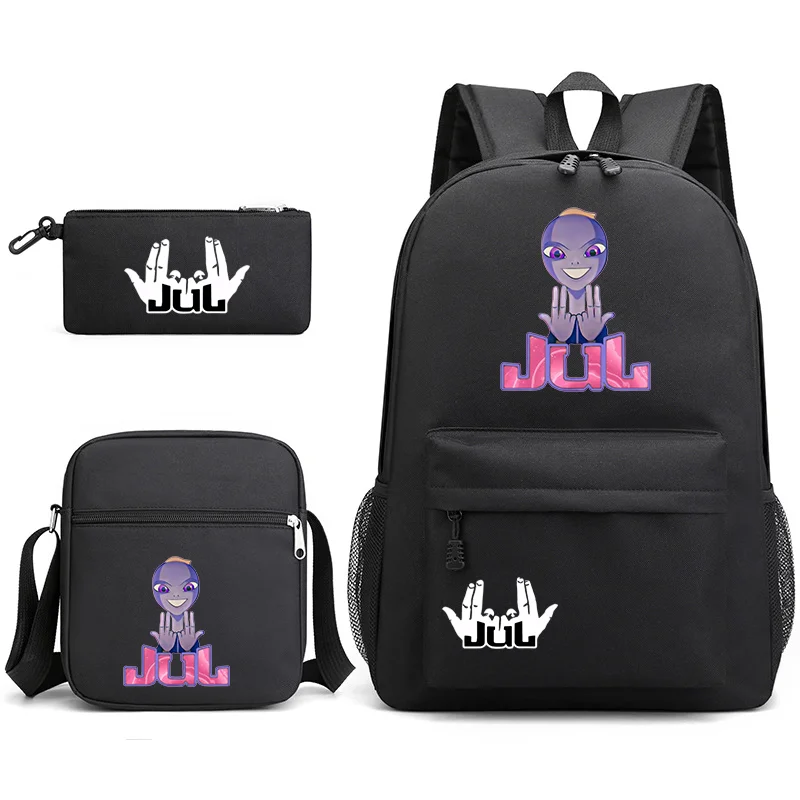 New Fashion Jul Modello stampato Zaino in tre pezzi Ragazzi Ragazze Scuola Jul Zaino Borsa a tracolla Borsa per matite