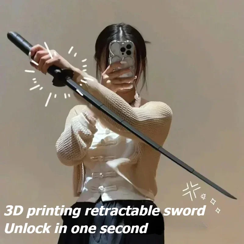 4 pezzi nuovo coltello a gravità 3D retrattile Katana decompressione portatile creativo retrattile spada Samurai giocattolo regali puntelli fotografici