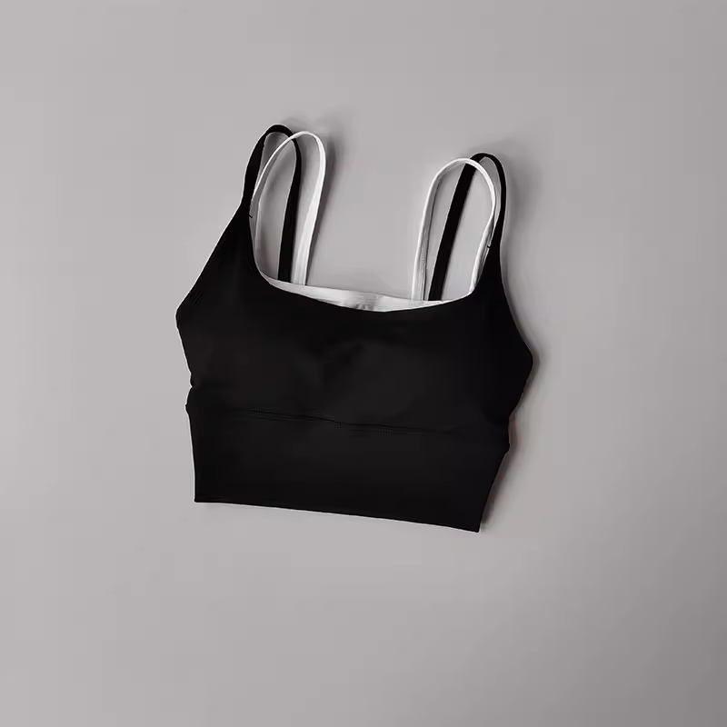 Sujetador deportivo para mujer, chaleco de gimnasio, Yoga, belleza, Top de tubo negro, Sujetador deportivo para correr, Top corto de Yoga, ropa interior, Sujetador deportivo Sexy