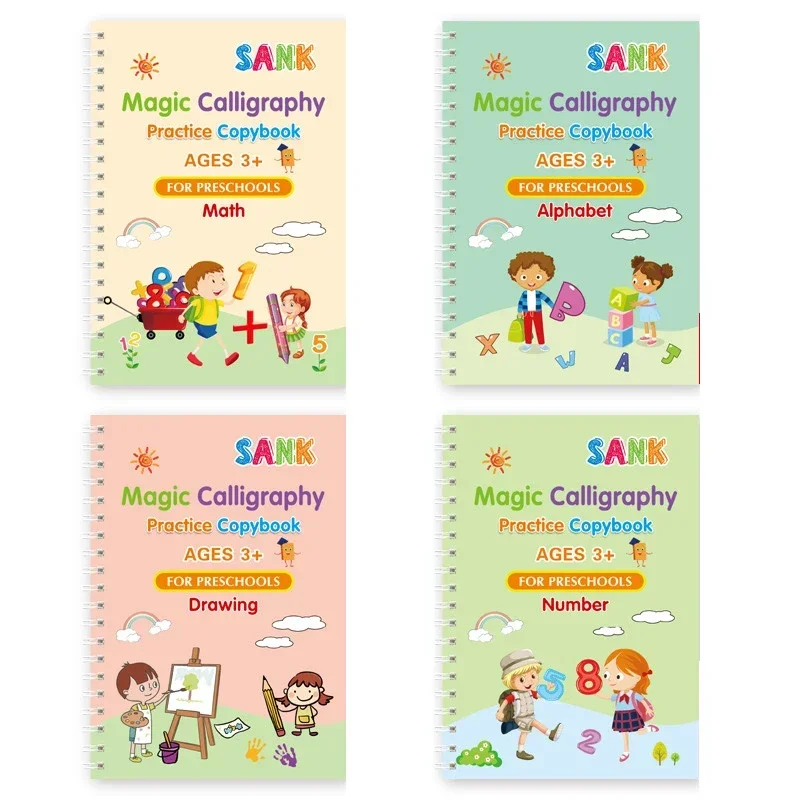 Reusable Writing Paste Calligraphy Handwriting Copybook for Kid Children's Book English Multiplication and Division Practice Toy