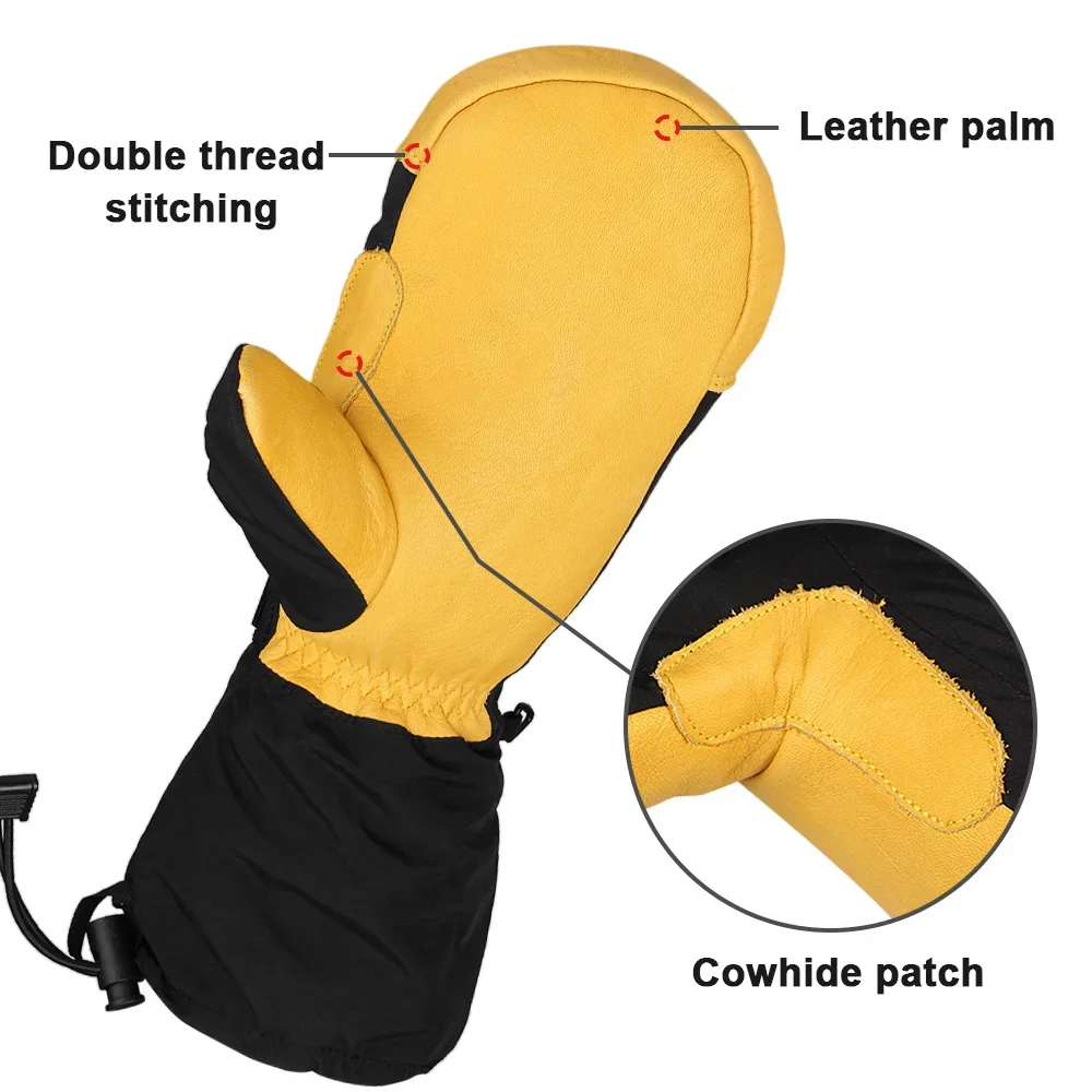 Ski Gloves Winter Waterproof Snowboard Snowmobile Skiing Motorcycle Riding Warm 3M Thermal Mittens Men Plus Size XXL Long