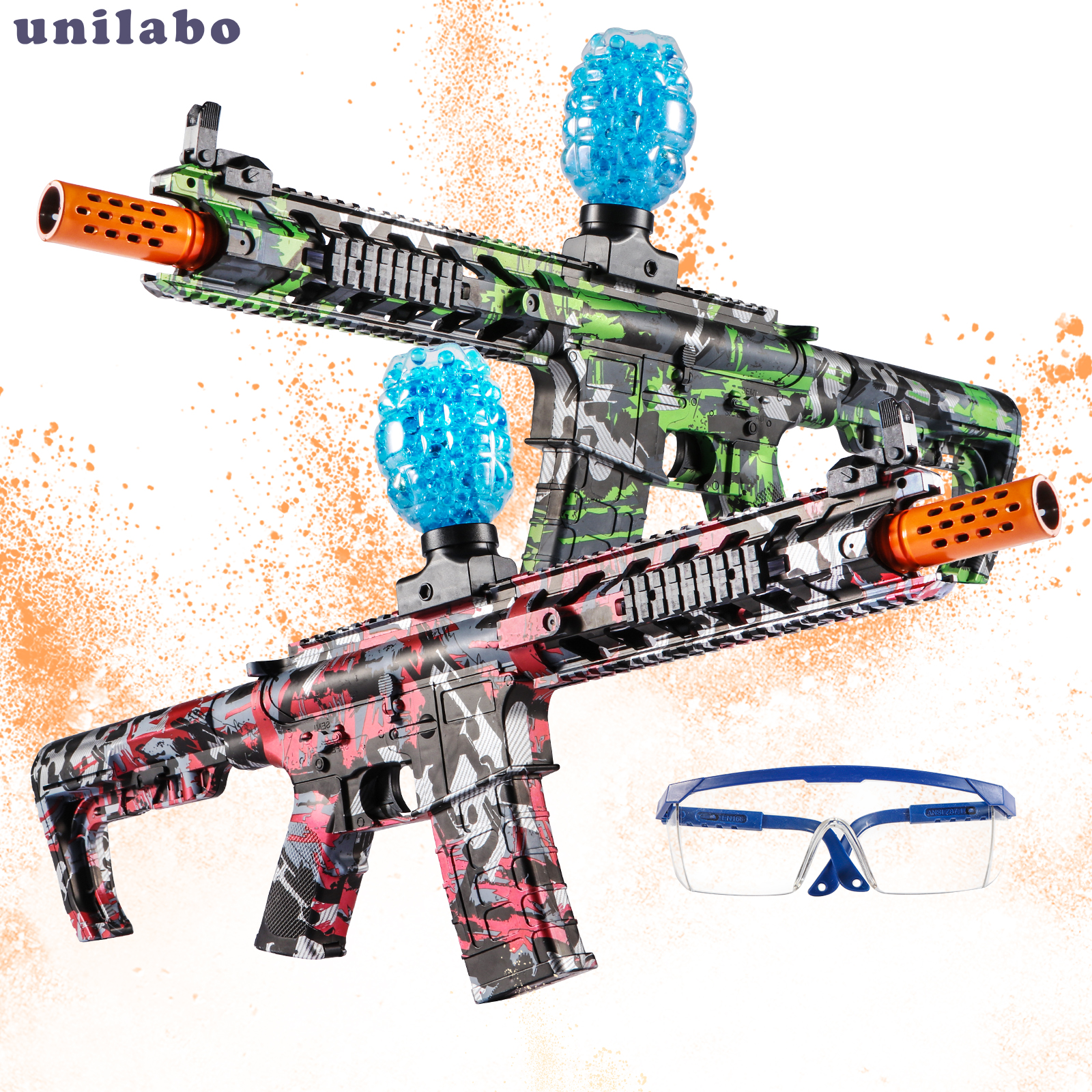 Jouets de pistolet Blaster électrique M416, jouets d'extérieur rechargeables et automatiques pour les activités d'équipe, cadeau parfait (ballettes exposées)