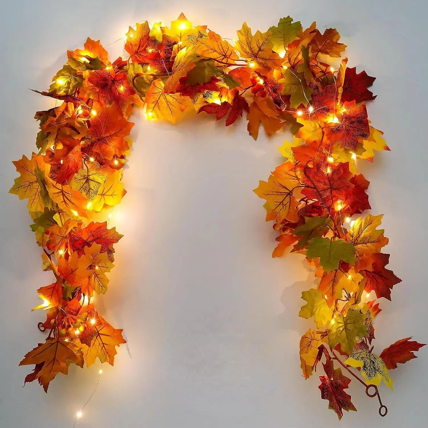 200CM Herbst Künstliche Ahornblatt Kranz Gefälschte Blatt Pflanze Rebe Wohnkultur Garten Halloween Wand Im Freien Türen Fenster Dekoration