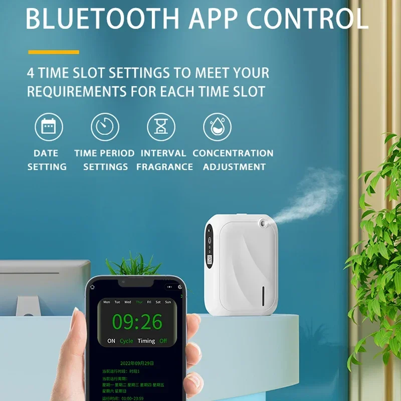 Coverage 200m³ Aroma Diffuser Scent Air Machine Bluetooth APP Control Fragrance Diffuser Smell Distributor for Home Fragrance