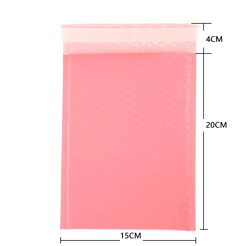 50 pçs/lote sacos de envelope de espuma rosa auto selo mailers acolchoados envio envelopes com bolha saco de envio pacotes de presente saco