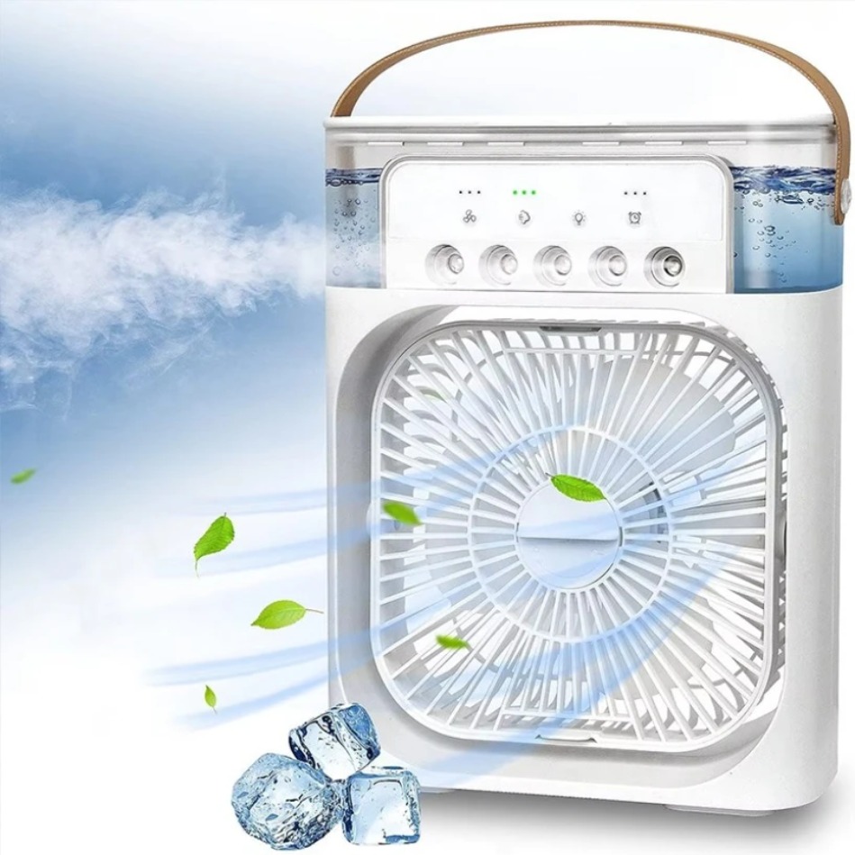 Portable Air Adjustment Humidifier 3 In 1 Fan AIr Conditioner Household Small Air Cooler LED Night Lights Home Office Fans