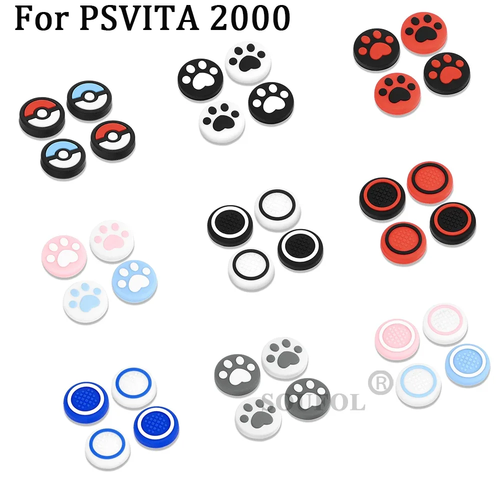 4 Uds. Tapa de agarre de pulgar suave de silicona cubierta de Joystick para Psvita PS Vita PSV 1000 Fat/2000 funda protectora delgada accesorios de juego