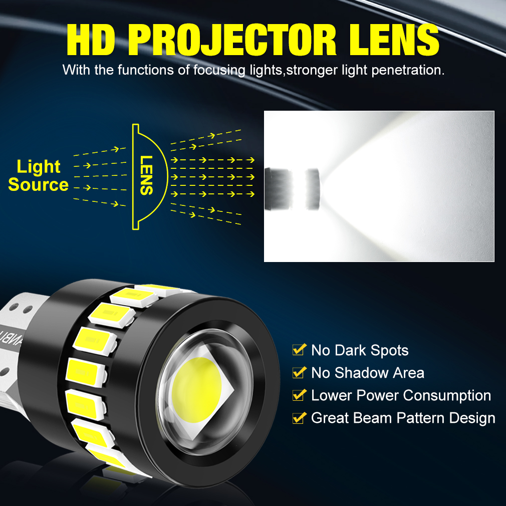 XSTORM T10 W5W LED Canbus No Error 194 168 Bulb 5W5 5W 12V 1000LM Super Bright Car Interior Side Light License Plate Lamp Auto